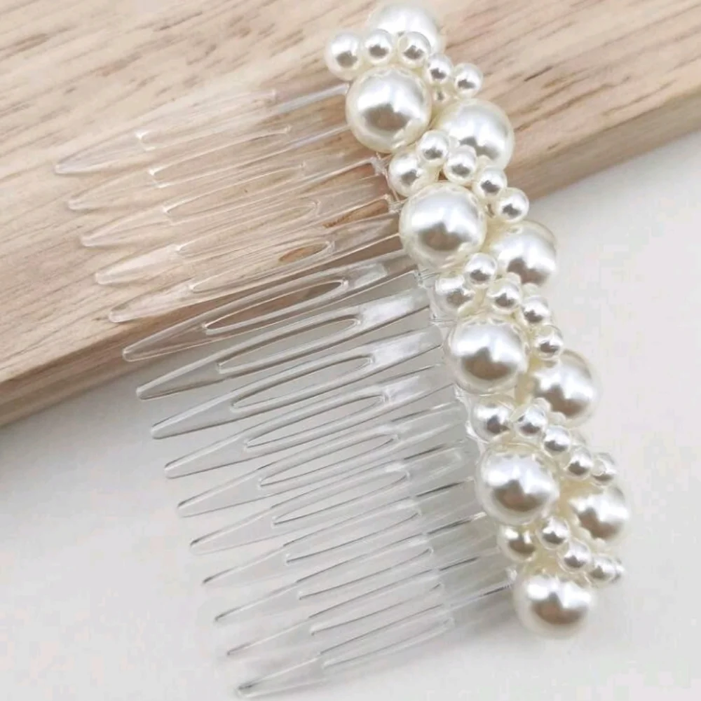 Bridal Comb Faux Pearl Ivory White Hair Wedding Comb